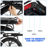 Ancheer 26-zoll-rad 250w Pendel-elektrokreuzer-fahrrad Mit Abnehmbarer 12,5-ah-batterie