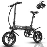 VIVI 14 Inch Wheel 350W Folding Electric City Bike with Removable 36V 7.8Ah Battery