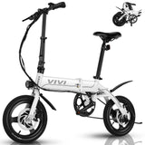 VIVI 14 Inch Wheel 350W Folding Electric City Bike with Removable 36V 7.8Ah Battery